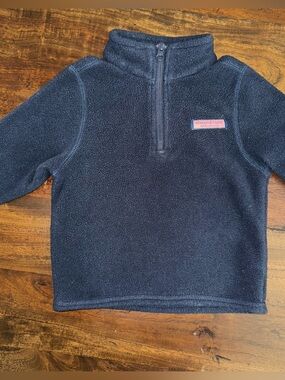 Vineyard Vines Navy Fleece Pullover with Chest Patch